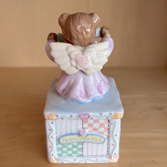 Vintage Tooth Box Prayer Bear RR Roman Inc. Angel Bear Unique Rare BABY Nursery - Picture 7 of 14